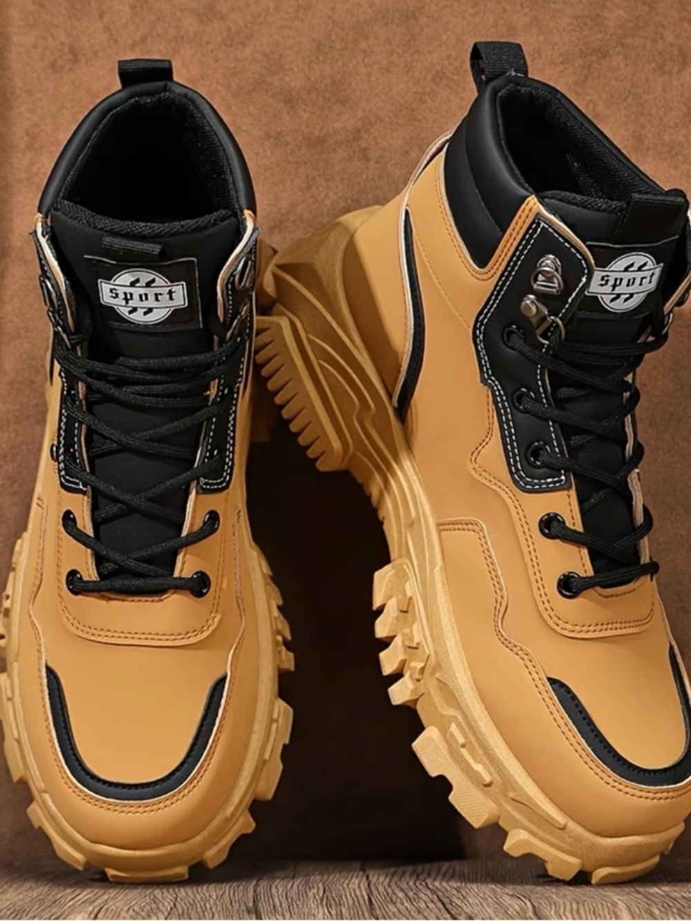 Men's High-Top Work Shoes: Thick Sole & Anti-Slip Style, Size 39
